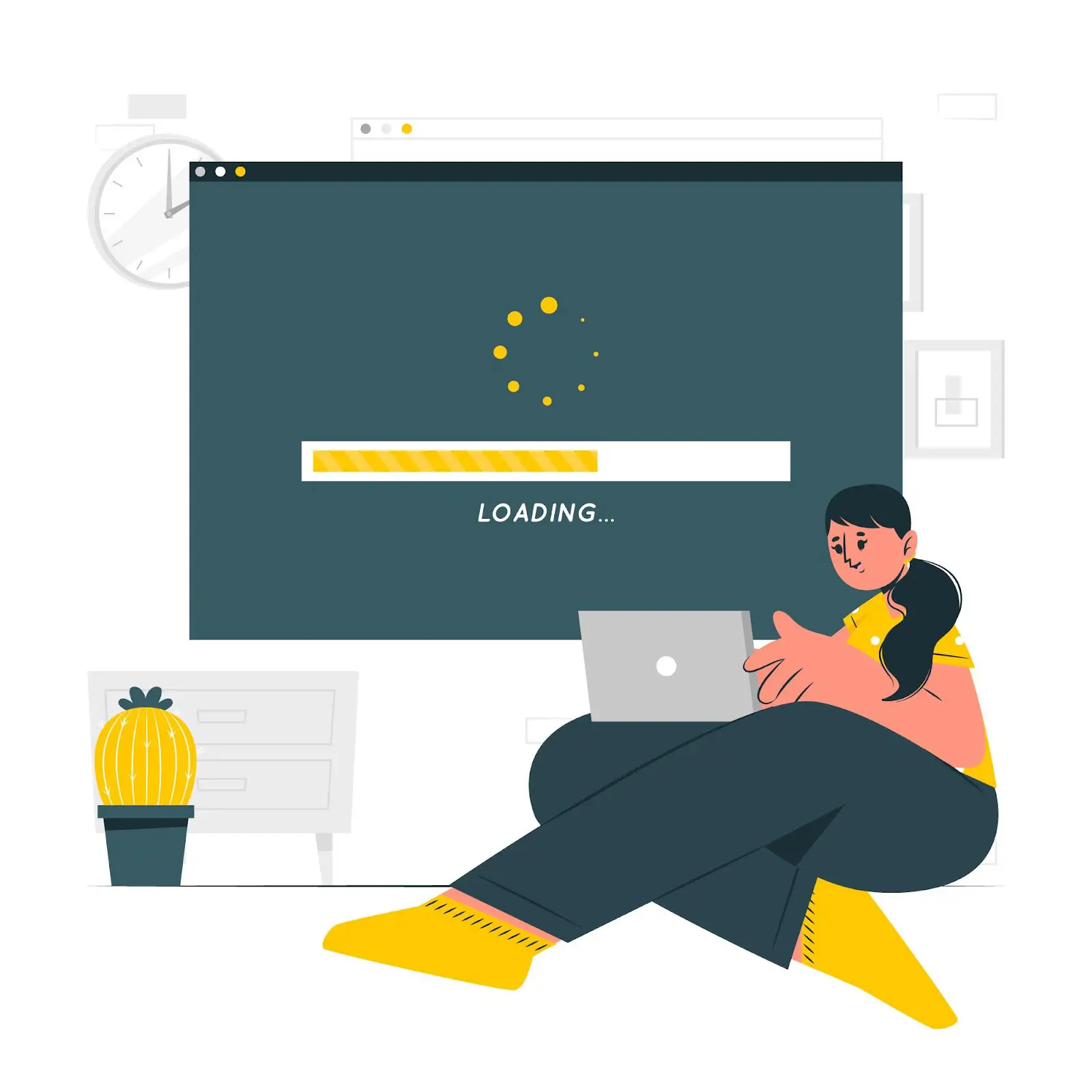 Concept image of a visitor waiting for a website to load